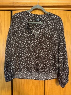 Madewell Brown Floral Button-Front Blouse